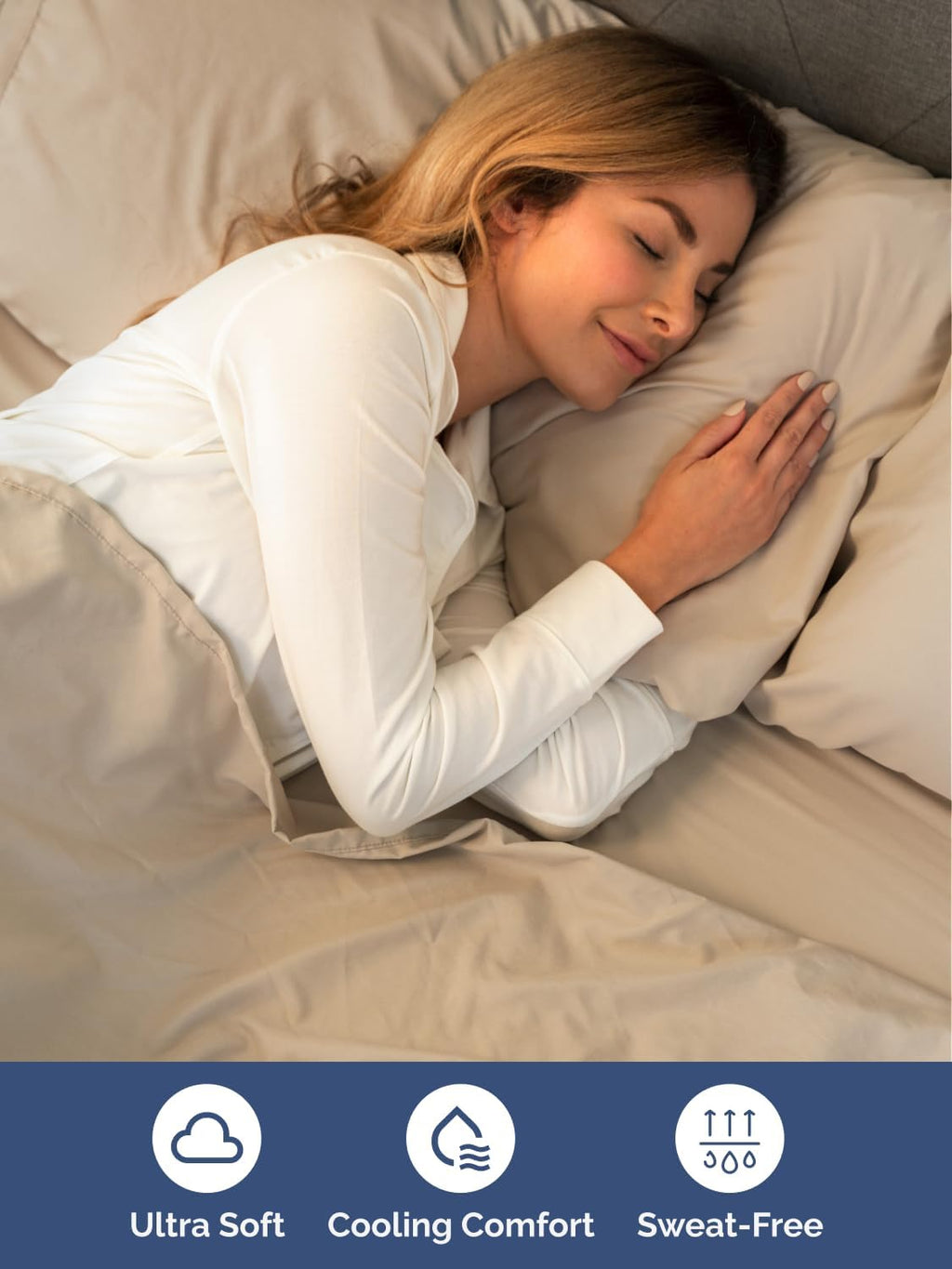 Skiennix Extra Deep King Sheet Set | 6-Piece Breathable Cooling Bedding - Soft, Wrinkle-Free Cream