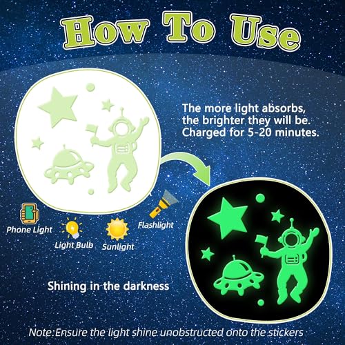 Glow in The Dark Stars Set - 556PCS Galaxy Wall Decals for Kids