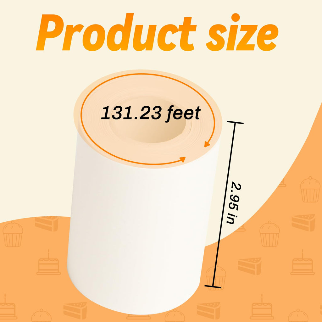 HAPY SHOP Baking Parchment Paper Side Liners - 2.95 in x 131.23 ft Cake Pan Side Liner Roll Parchment Paper Strips for Round Cake Pans, Cheesecake Springform Pan, Heat Resistant Kitchen Paper