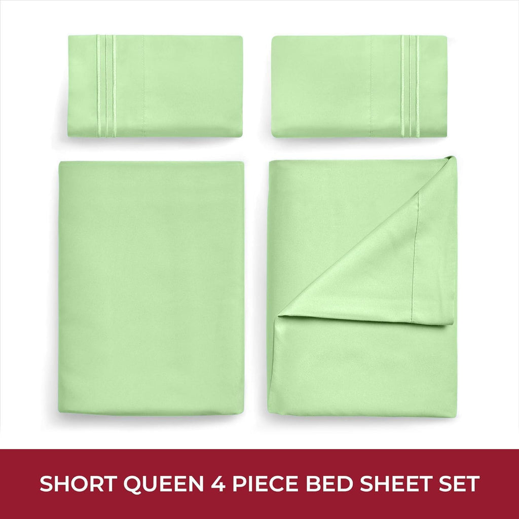 Mellanni RV Short Queen Sheets - Luxury Hotel-Quality Bedding | Extra Soft & Cooling - Deep Pocket, Pistachio
