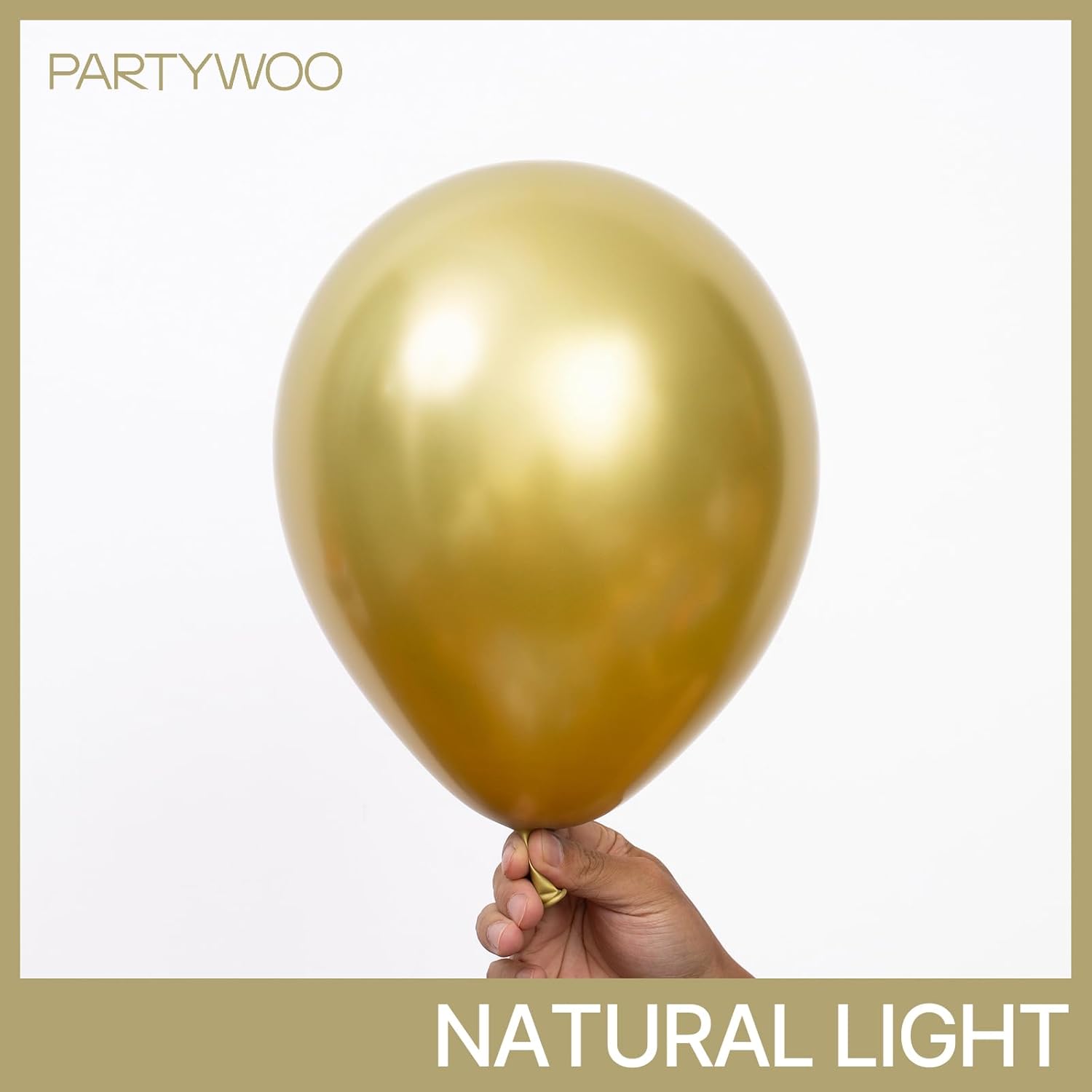 PartyWoo Metallic Gold Balloons - 50pcs 12 Inch Chrome Latex Helium Balloons for Celebrations