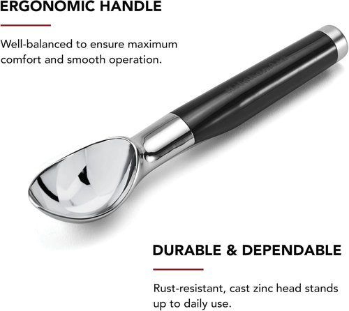 KitchenAid Ice Cream Scoop - Classic Design, 8.6 Inches, Sleek Black Finish