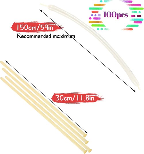 LXZFCRG Clear Long Skinny Latex Balloons - 100Pcs Twisting Balloons for Animal Sculpting & Party Decor