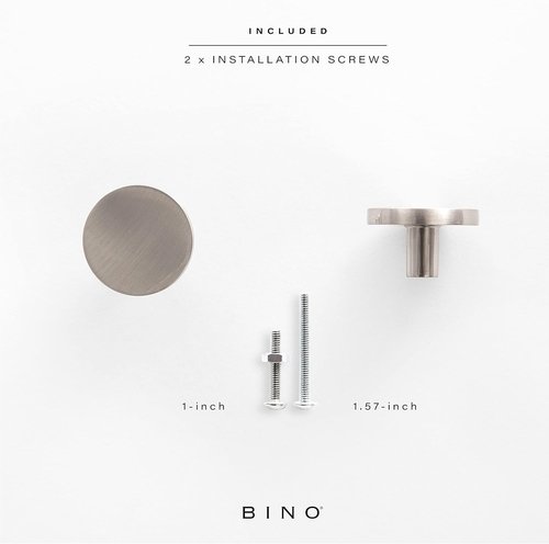 BINO 6-Pack Cabinet Knobs - Brushed Nickel 1.22" Diameter (31mm) | Stylish Dresser Drawer Hardware