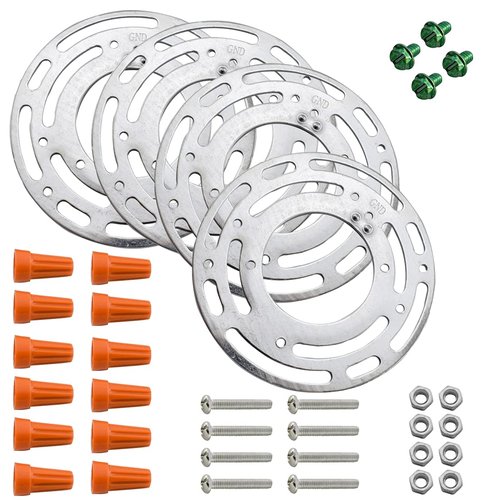MARRTEUM 4 Pack Universal Light Crossbar Kit Ceiling Light Fixture Mounting Bracket with Ground Screw and Acorn Cap Nut for Wall Light Mounting, Close to Chandelier, Ceiling Light