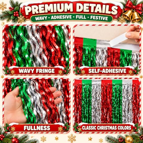 Christmas Party Decorations 4 Pack Red White Green Table Skirt - Christmas Color