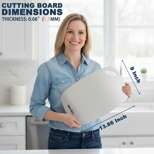 Beviss Real 99.85% Pure Titanium Cutting Board 13.66" x 9"- BPA Free, Non-Porous & Durable Kitchen Chopping Board for Meat, Vegetables, Fruits