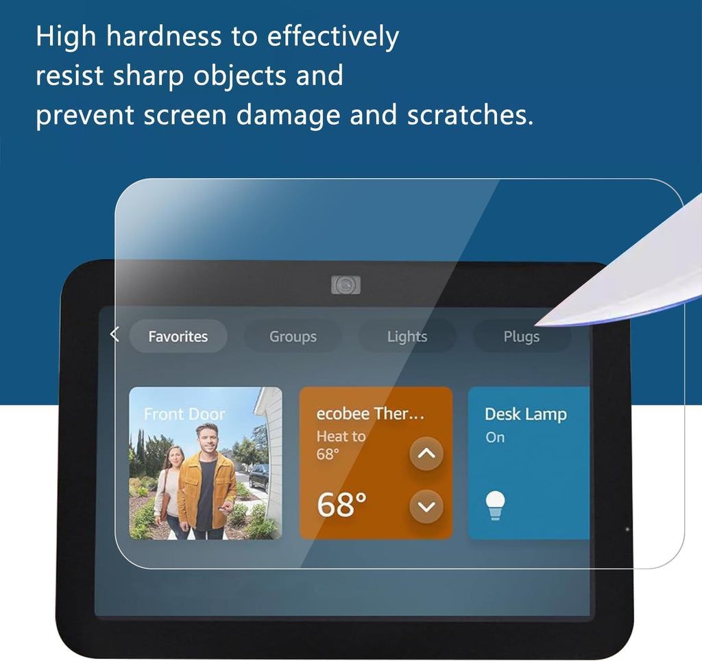 MUBUY-GOL Tempered Glass Screen Protector - 9H Hardness, Ultra Clear, Anti-Fingerprint | 2 Pack for Echo Show 8 (4th Gen, 8.7 Inch)
