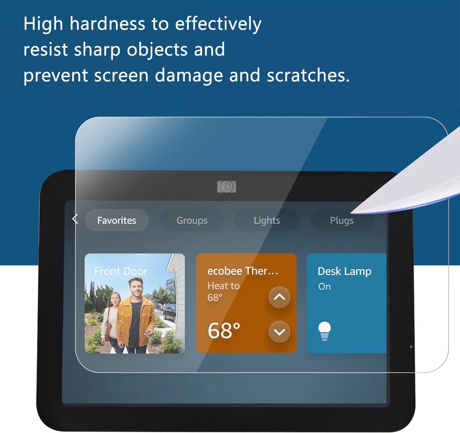 MUBUY-GOL Tempered Glass Screen Protector - 9H Hardness, Ultra Clear, Anti-Fingerprint | 2 Pack for Echo Show 8 (4th Gen, 8.7 Inch)