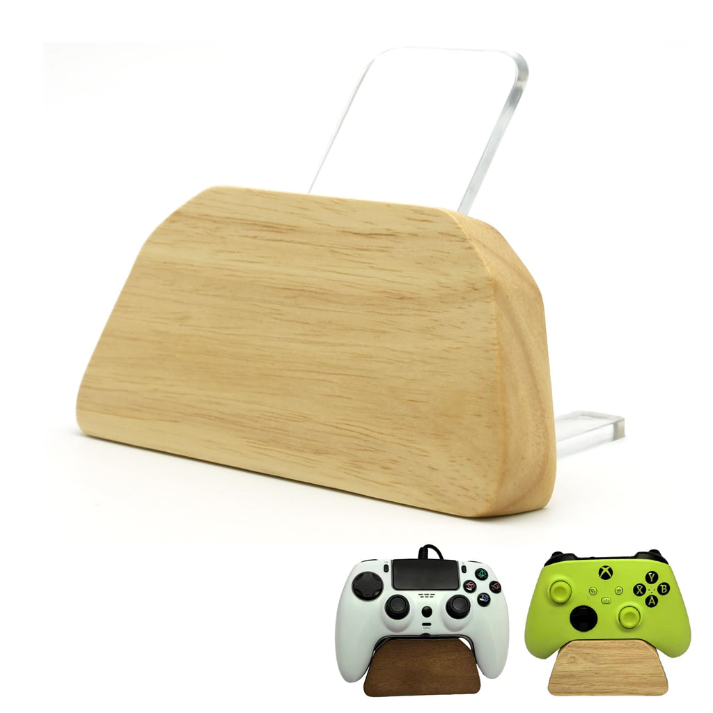 Solid wood gamepad stand, game equipment, controller stand, suitable for Xbox, PS4, PS5, is a good helper for organizing gamepads on the desk, and also the best gift for your son, husband, boyfriend