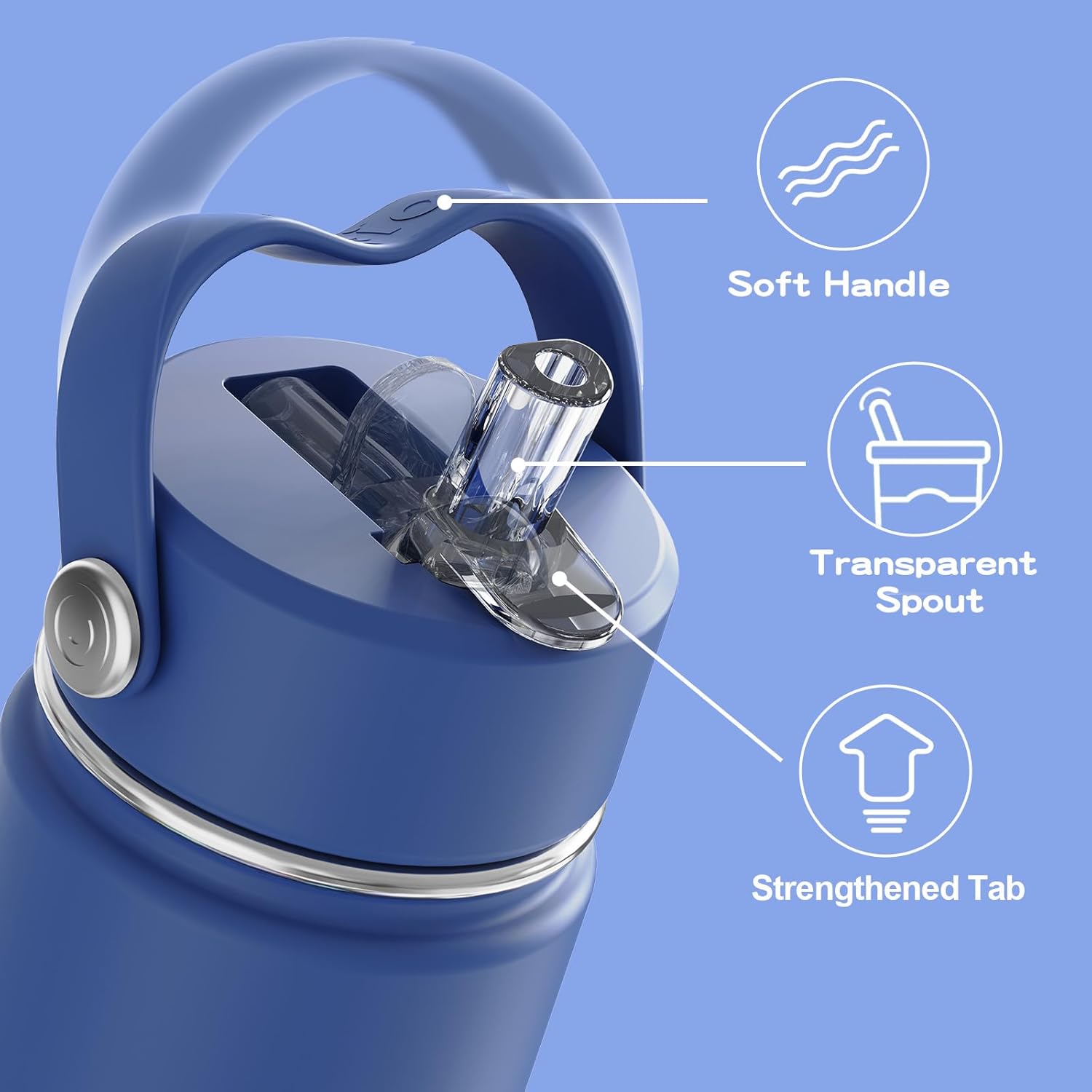 OISIZ Kids Water Bottle - 14oz Vacuum Insulated Stainless Steel | Leakproof, BPA-Free, Keeps Drinks Cold for 24 Hours
