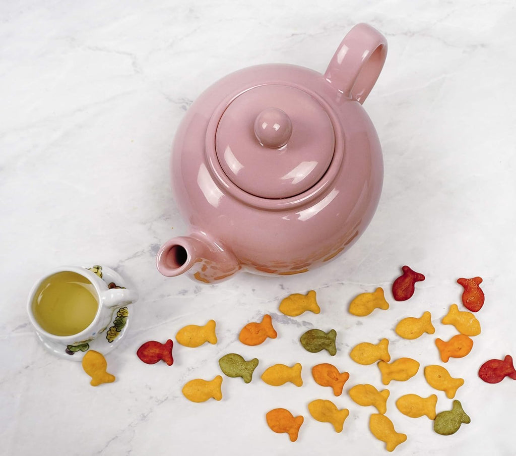 RSVP International Stoneware Teapot Collection, Microwave and Dishwasher Safe, 16 oz, Pink