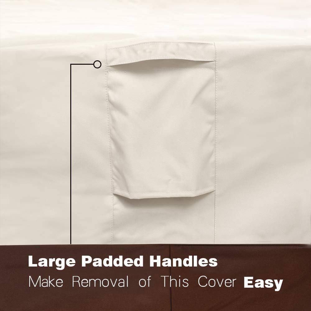 Vailge Rectangular Coffee Table Cover - Heavy-Duty Waterproof Outdoor Furniture Protector | Fits Large Tables (Beige & Brown)