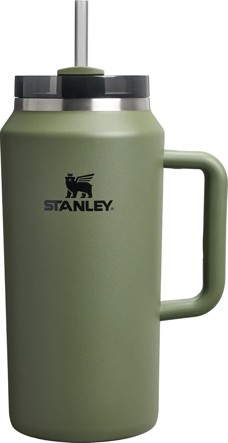 STANLEY Quencher H2.0 Tumbler - 64 oz Insulated Stainless Steel Cup with Handle & Straw | BPA-Free | Dried Pine