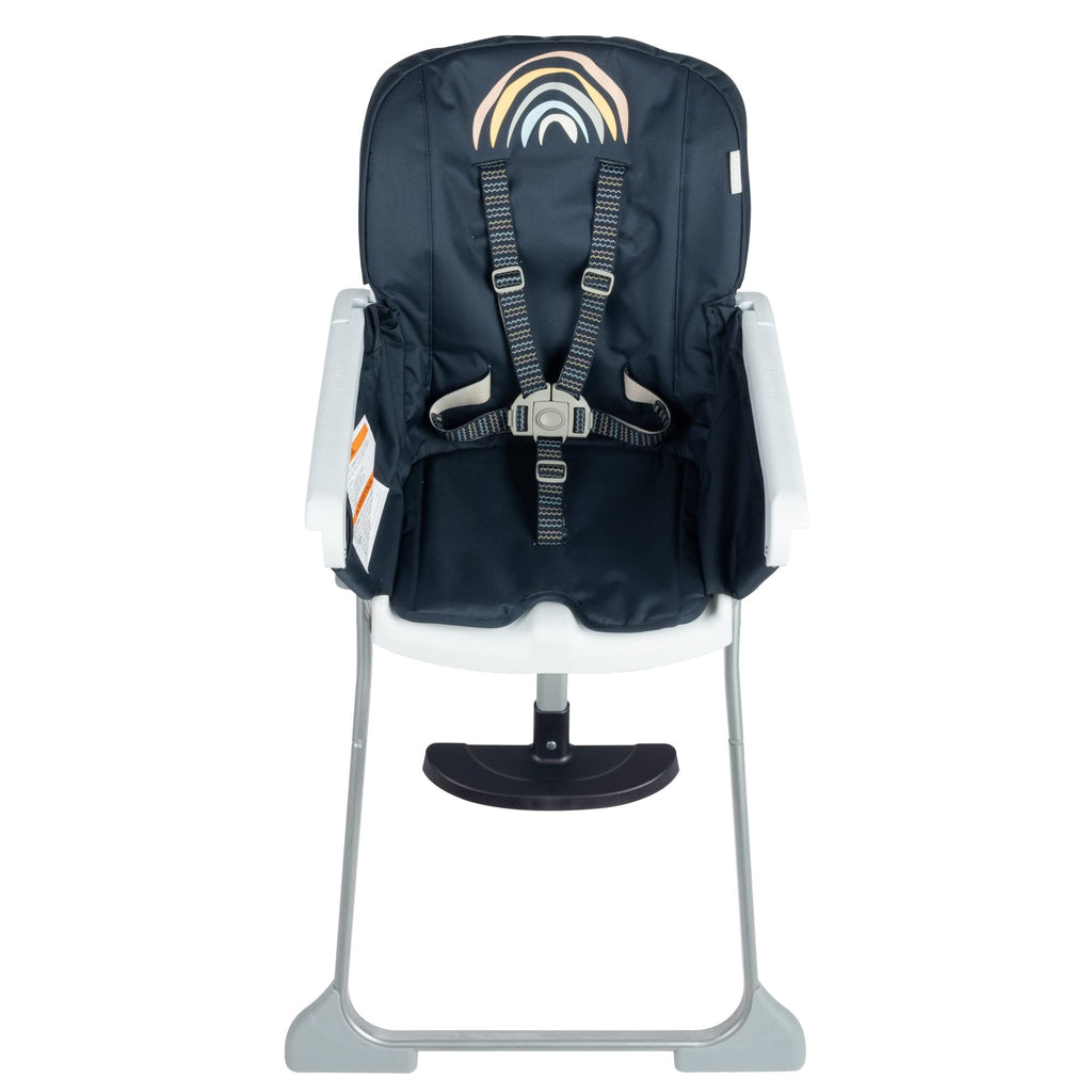 Cosco Simple Fold Adjustable Recline High Chair, Folds Flat and Stands on its own, Making it Easy to Store or take on The go, Rainbow