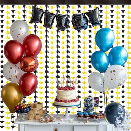 Metallic Foil Curtain Backdrop for Graduation Party - 2 Pack
