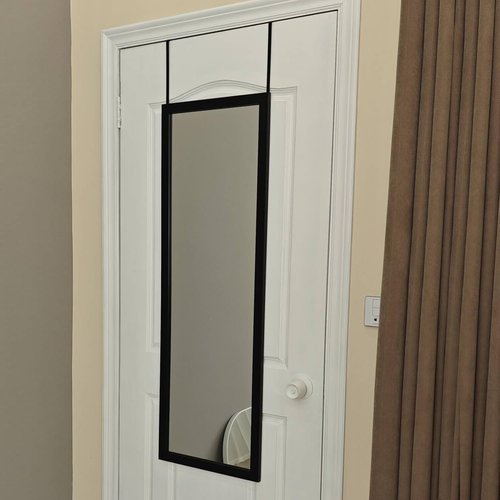 Whitebeach Wall Mirror Full Length Door, Black Bedroom Full Body Over The Door Hanging Mirror 48"16"