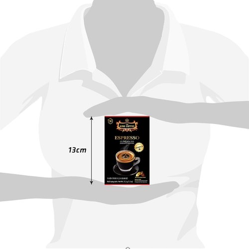 King Coffee Espresso Instant Coffee Vietnamese Coffee, Trung Nguyen International, Arabica Instant Coffee Mix, Medium Roast, 15 Sticks Per Box x 2.5g, Pack of 12