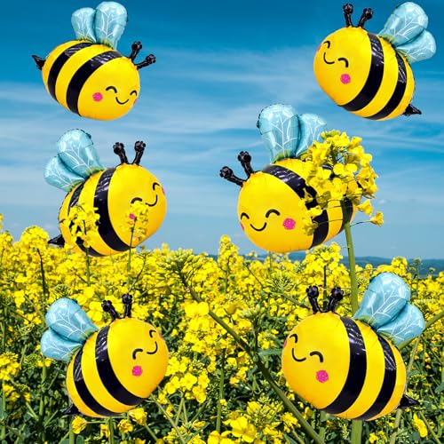 4-Pack Bumblebee Foil Balloons - Honey Bee Party Decorations