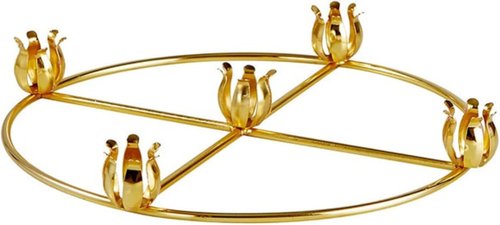 Brass Advent Wreath - 5 Candle Holders for Religious Holiday Decor | 11 Inches