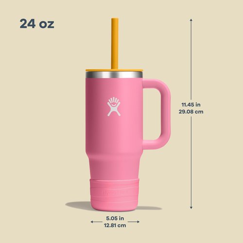 Hydro Flask Kids Tumbler for School - Stainless Steel and Insulated with Straw Cap - 24 Oz in Anemone Purple