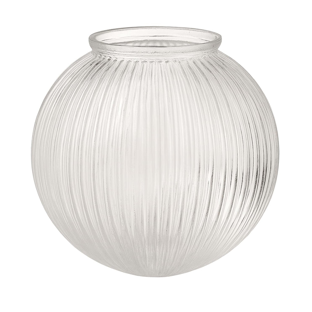 LIGHTACCENTS Clear Ribbed Ceiling Light Cover – 5.9” Flush Mount Globe for Fan or Fixture Replacement – Glass Shade for Kitchen, Bathroom, Hallway, or Bedroom Ceiling Lights