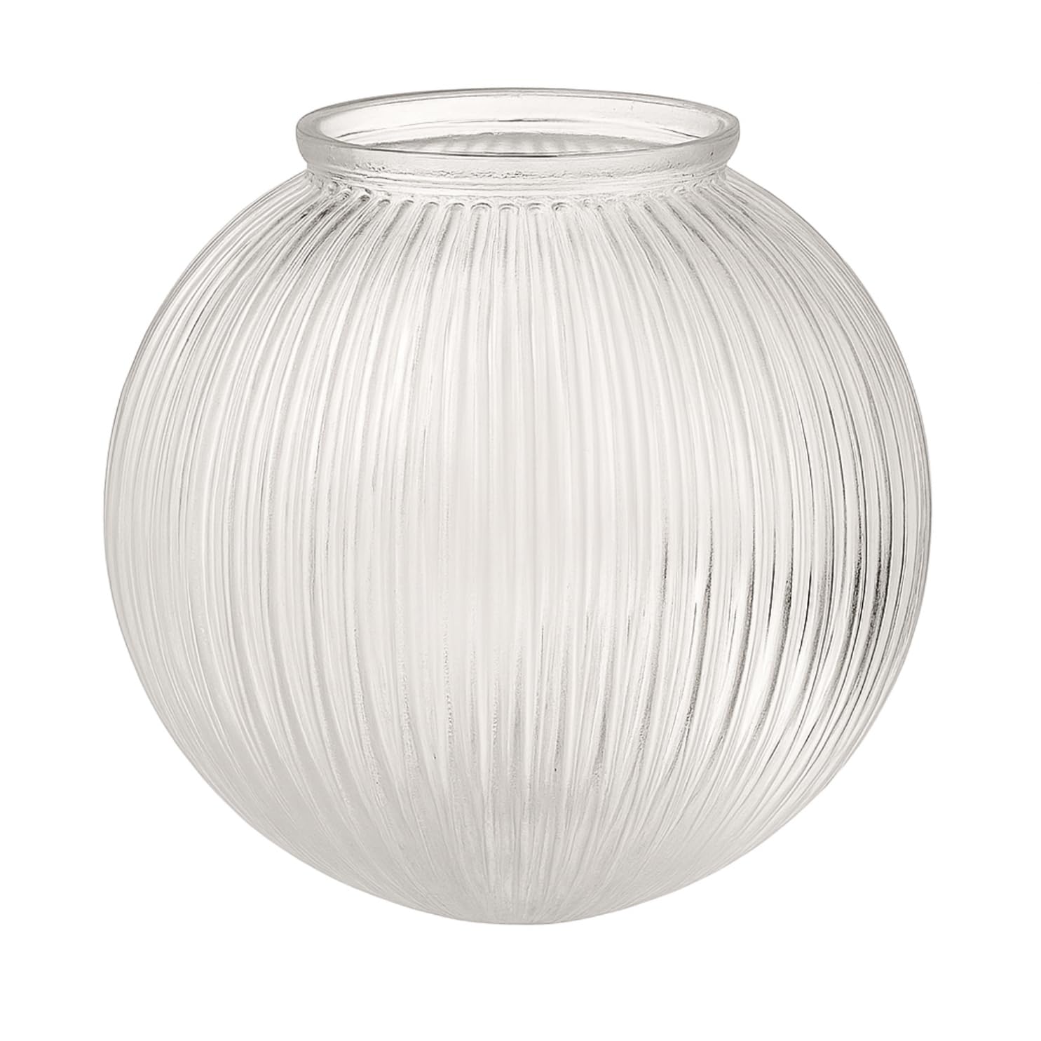 LIGHTACCENTS Clear Ribbed Ceiling Light Cover – 5.9” Flush Mount Globe for Fan or Fixture Replacement – Glass Shade for Kitchen, Bathroom, Hallway, or Bedroom Ceiling Lights