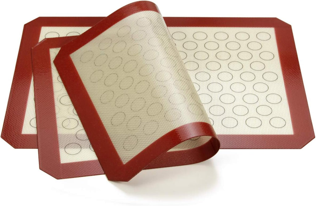 Wildone Baking Sheet Set - Stainless Steel Cookie Pan with Silicone Mats | 16 x 12 Inch, Set of 4