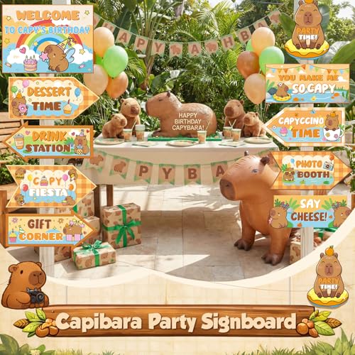 20 Pcs Capybara Birthday Party Directional Signs Decoration