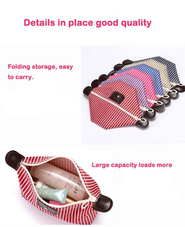 THTAJ 2 Pack Waterproof Nylon Travel Makeup Bag and Toiletry Pouch