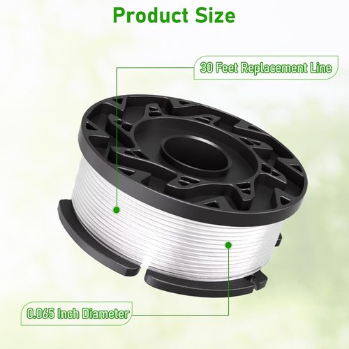 Hechuang 10-Pack Weed Eater Spool Replacement - 30ft 0.065" Line for Black+Decker AF-100 Trimmers