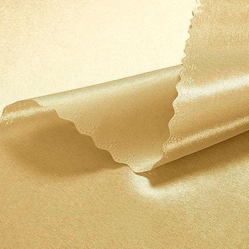 Gold Scalloped Satin Napkins - 12 Pack, 12x12 Inch Wedding Decor