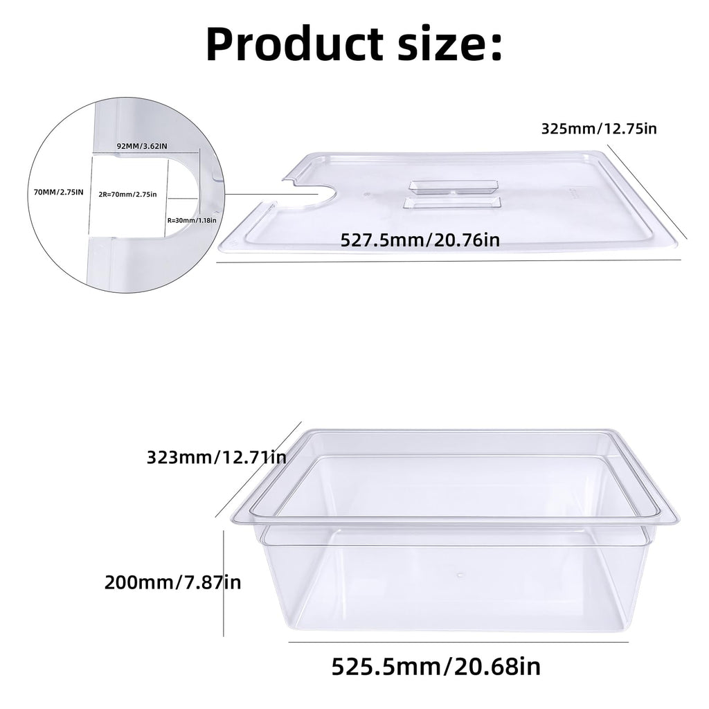 WELKOR 26 QT Large Sous Vide Container With Lid, Sous Vide Tub Kit Compatible with Wancle Anova, Joule, Instant Pot Sous Vide Cookers for Home Chefs Professional Use (26 qt no rack)