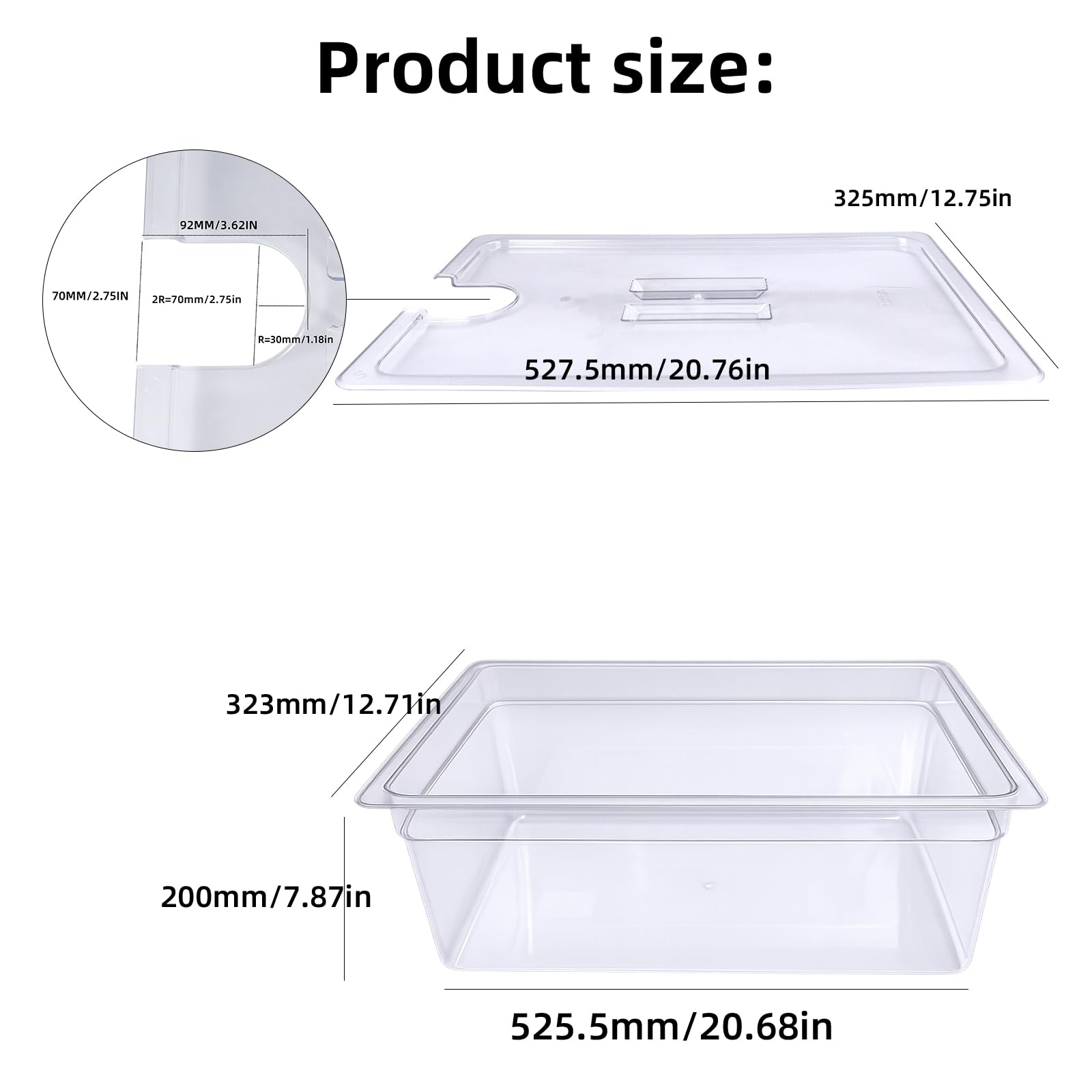WELKOR 26 QT Large Sous Vide Container With Lid, Sous Vide Tub Kit Compatible with Wancle Anova, Joule, Instant Pot Sous Vide Cookers for Home Chefs Professional Use (26 qt no rack)
