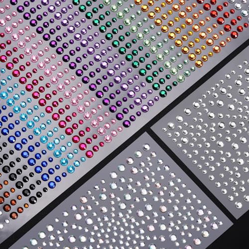 Etercycle Self-Adhesive Face Gems Rhinestones for Festival Makeup and Crafts
