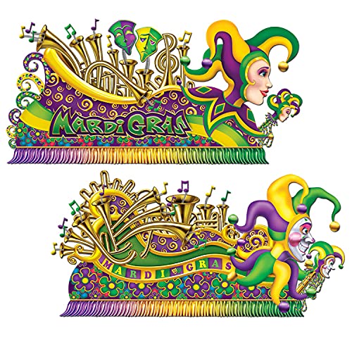 Mardi Gras Float Props - 2 Oversized Jester Wall Decorations