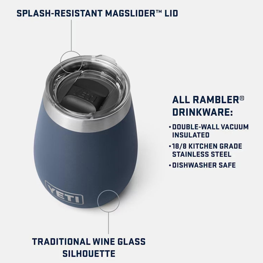 YETI Rambler 10 oz Wine Tumbler, Vacuum Insulated, Stainless Steel with MagSlider Lid, Cherry Blossom