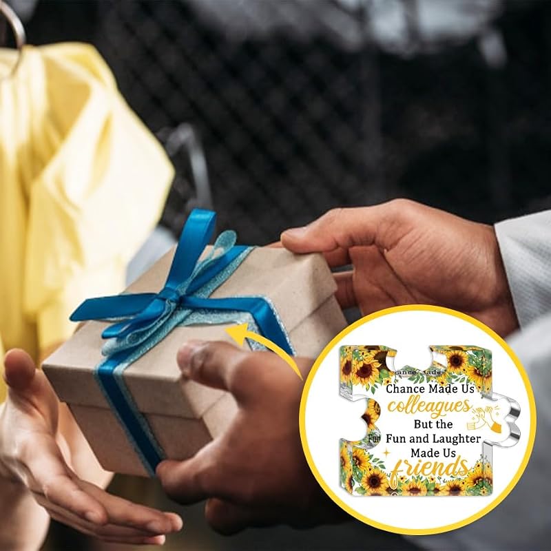 Acrylic Coworker Appreciation Desk Sign with Sunflower Design