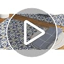 Vintage Floral Placemats Set of 4 - Retro Blue Yellow Design