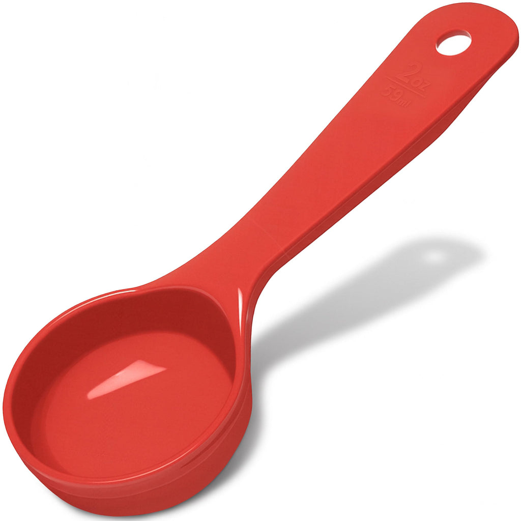Carlisle FoodService Products Measure Miser Solid Measuring Spoon with Short Handle, 2 Ounces, Red (Pack of 12)