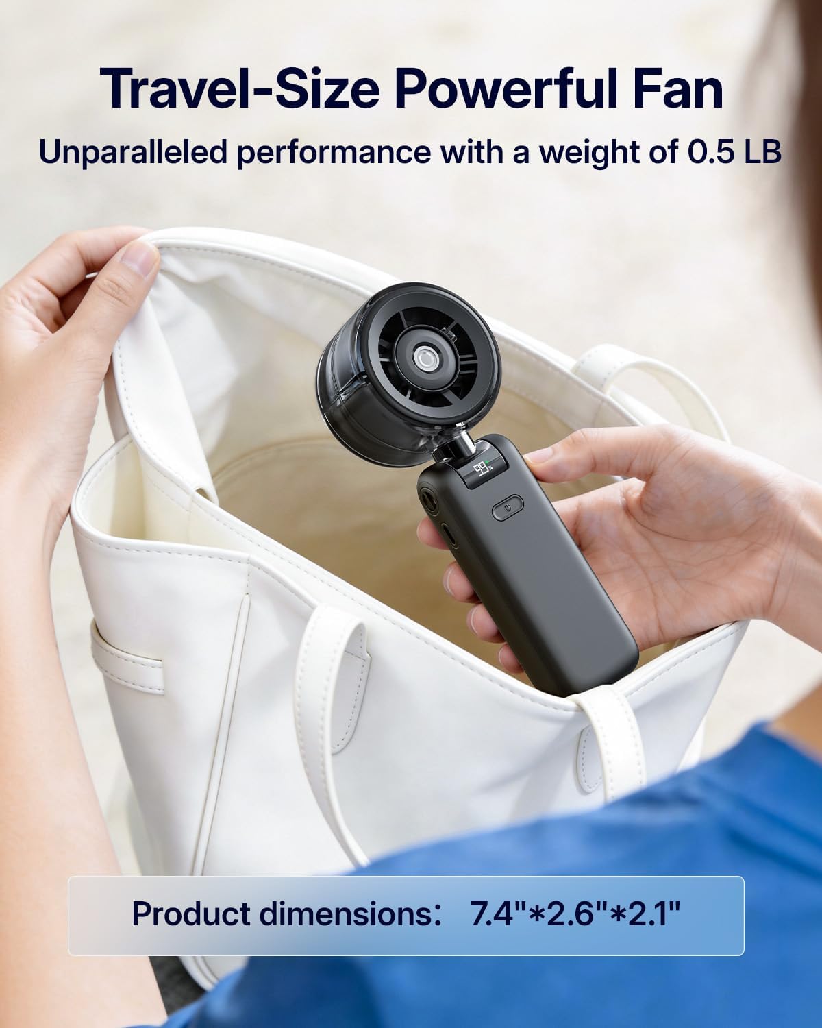 Skiennix Portable Misting Fan - Handheld Turbo Fan with Cool Mist Spray, 4000mAh Battery, 5 Speeds | Perfect for Summer Travel & Outdoor Use - Black