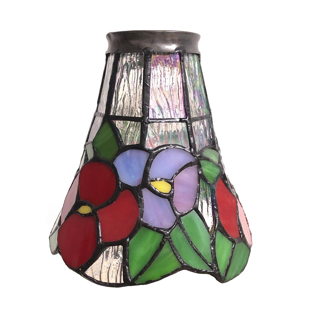 HUIMEIJU Tiffany Style Stained Glass HMJ6030, Tiffany Glass Fan Pendant Lampshade Replacement, Wall Lamp