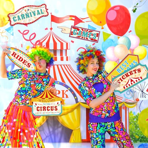 Circus Carnival Party Directional Signs 20 Pcs Birthday Decor