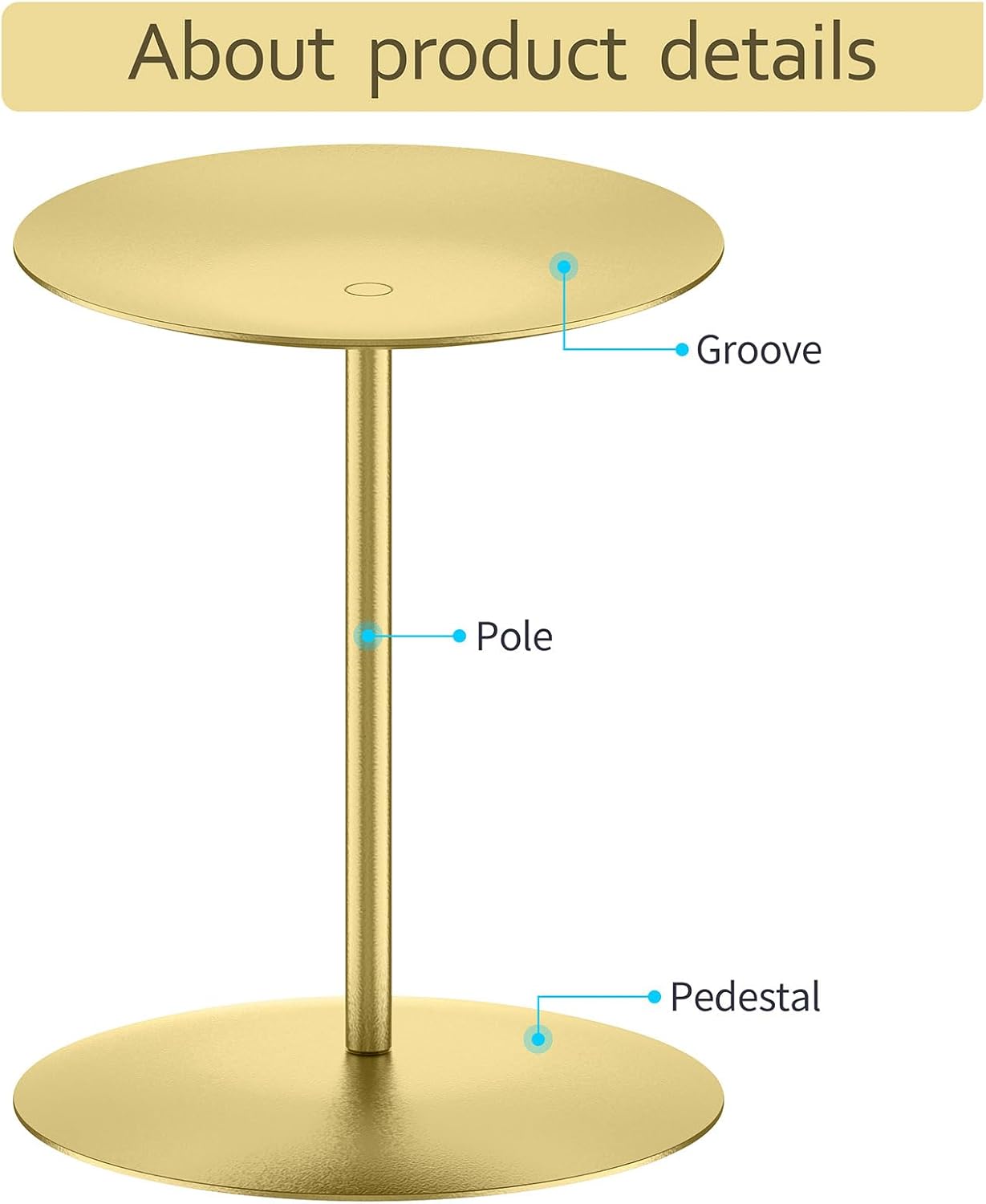 Smtyle Gold Metal Candle Holder Set - Elegant Pillar Candle Holders for Wedding Centerpieces | Set of 3