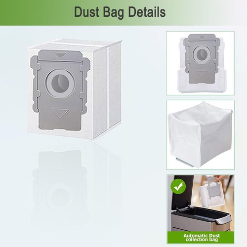 Replacement Parts for iRobot Roomba i3 i3+ i7 i7+ i4 i4+ i5 i5+ j5 j5+J7 i2 i6 i6+i8 i8+/Plus E5 E6 E7 I & E & J Series Vacuum Cleaner,2 Set Rubber Brushes,8 Filters,8 Side Brushes,6 Bags