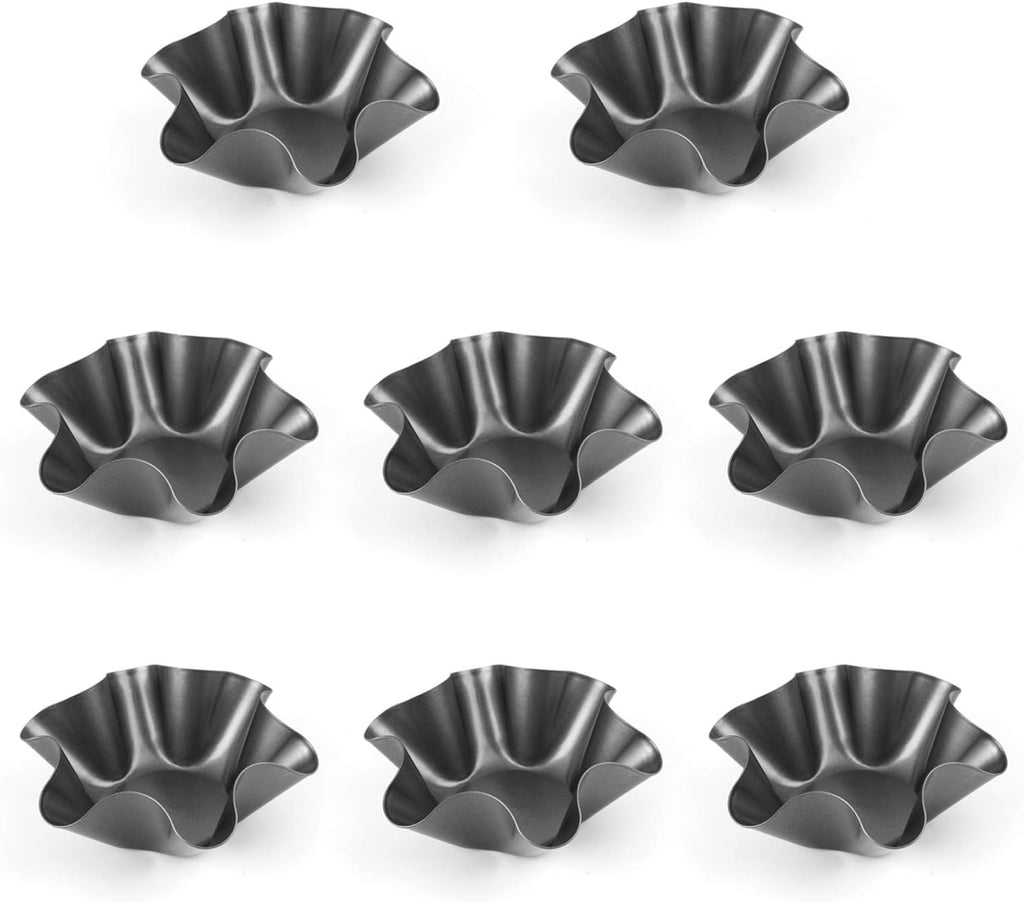 Tosnail Taco Shell Bowl Set - 8-Pack Non-Stick 6.5 Inch Tortilla Pan for Baking & Salads