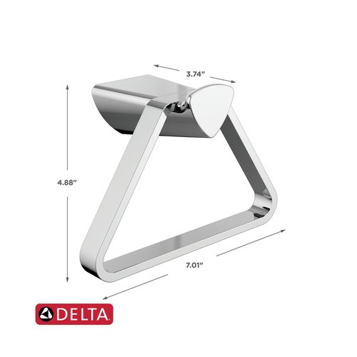 Delta Faucet Zura -towel Ring, Chrome, -bathroom-Accessories, 77446