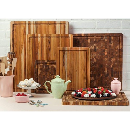 Teakhaus Cutting Board - Rectangle Carving Board With Hand Grips - Scandi Collection (14x10)