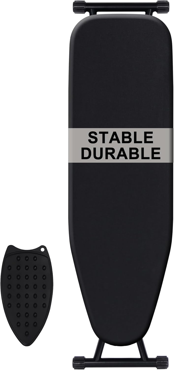 Skiennix Foldable Adjustable Height Ironing Board - Lightweight & Durable with Heat-Resistant Cover