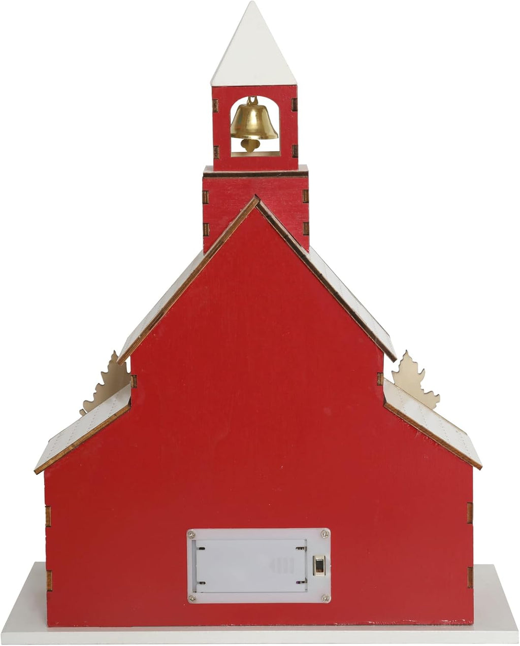 Wooden Lighted Christmas Church Decor | 11.8” Xmas Village Chapel with LED Lights & Snowman